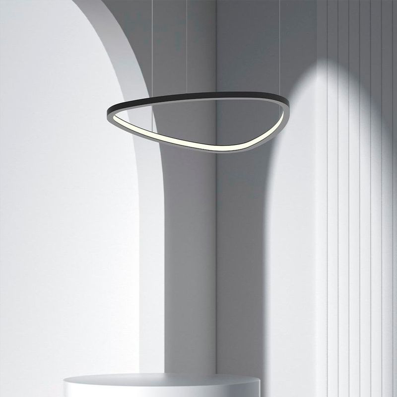 Lámpara Colgante Negra Led Triangular Luz Cálida 40W