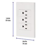 Tomacorriente Triple 1 Modulo Española Blanco - Volteck