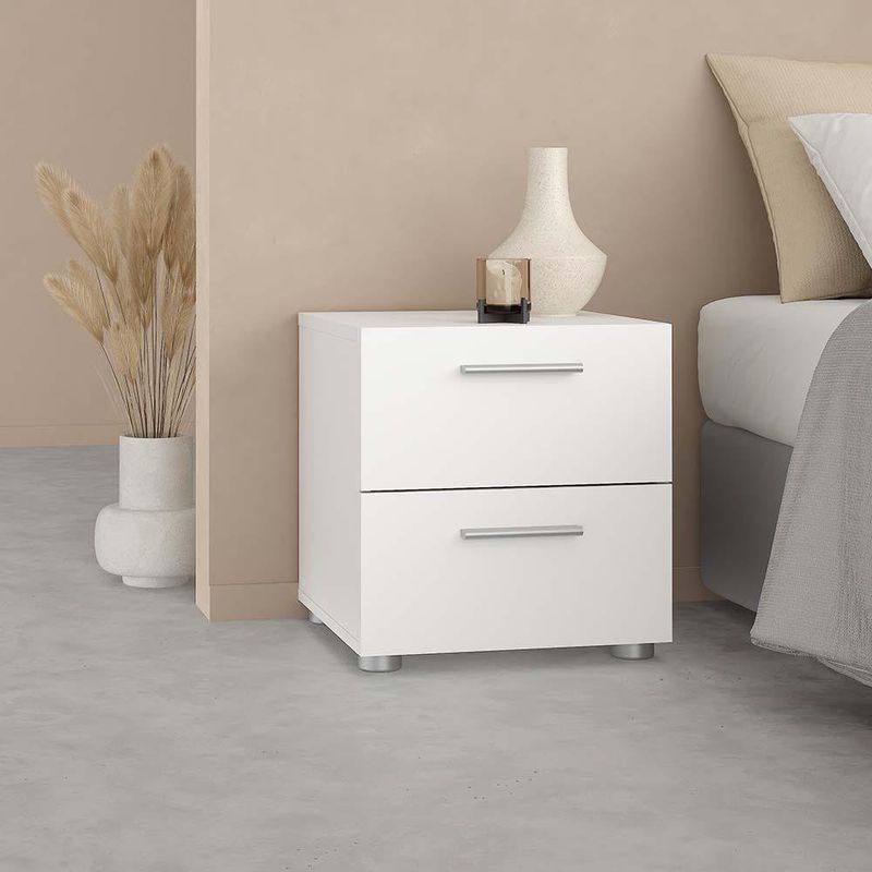 Mesa de Noche Turin Blanca 2 Cajones
