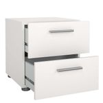 Mesa de Noche Turin Blanca 2 Cajones