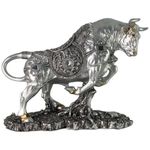 Figura Decorativa Toro Plateado