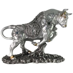 Figura Decorativa Toro Plateado
