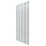 Puerta Plegable de PVC Blanca Tipo Acordeón con Diseño de Madera Vertical 90x210 Cm