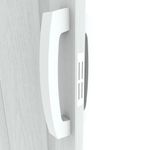 Puerta Plegable de PVC Blanca Tipo Acordeón con Diseño de Madera Vertical 90x210 Cm