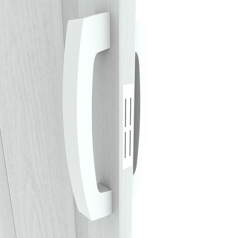 Puerta Plegable de PVC Blanca Tipo Acordeón con Diseño de Madera Vertical 90x210 Cm