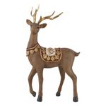 Figura de Reno Parado Estilo Madera Café