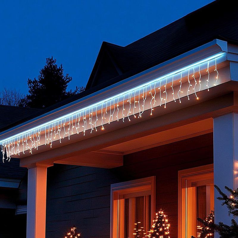 Cascada LED de Luz Blanca Cálida de 100 Luces Fijas