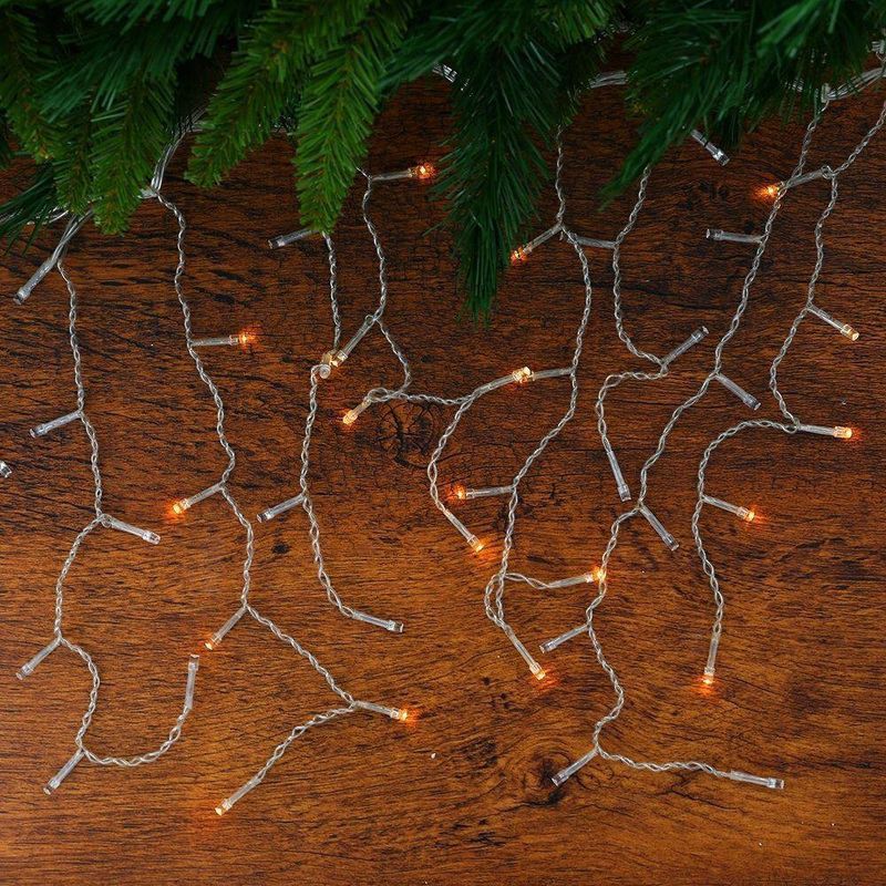 Cascada LED de Luz Blanca Cálida de 100 Luces Fijas