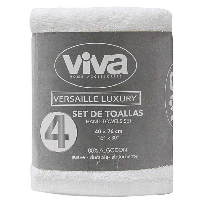 Set de 4 Toallas de Manos Hotel Blancas