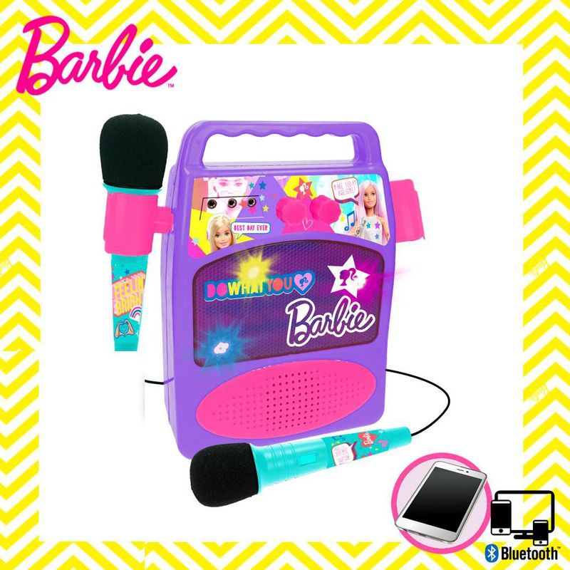 Micrófono Infantil Altavoz Bluetooth Barbie con Dos Micros