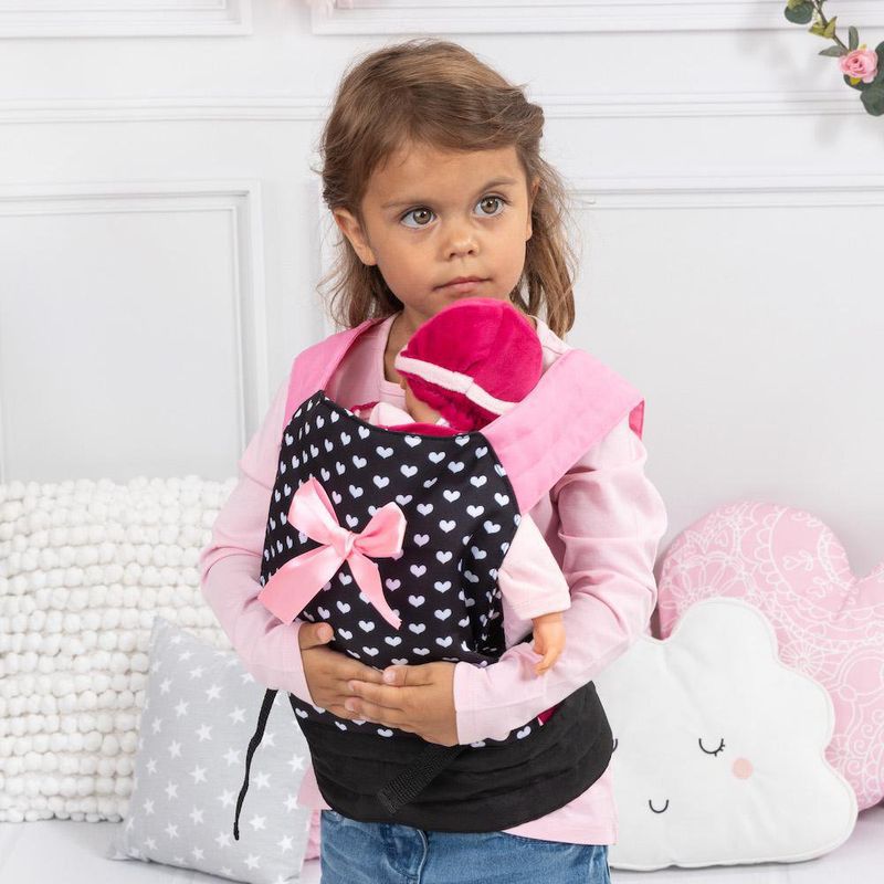 Portabebé para Muñecas Diseño Corazones de 46 Cm