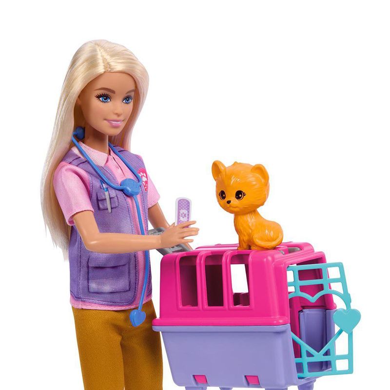 Set de Rescate de Animales Barbie con Muñeca Rubia