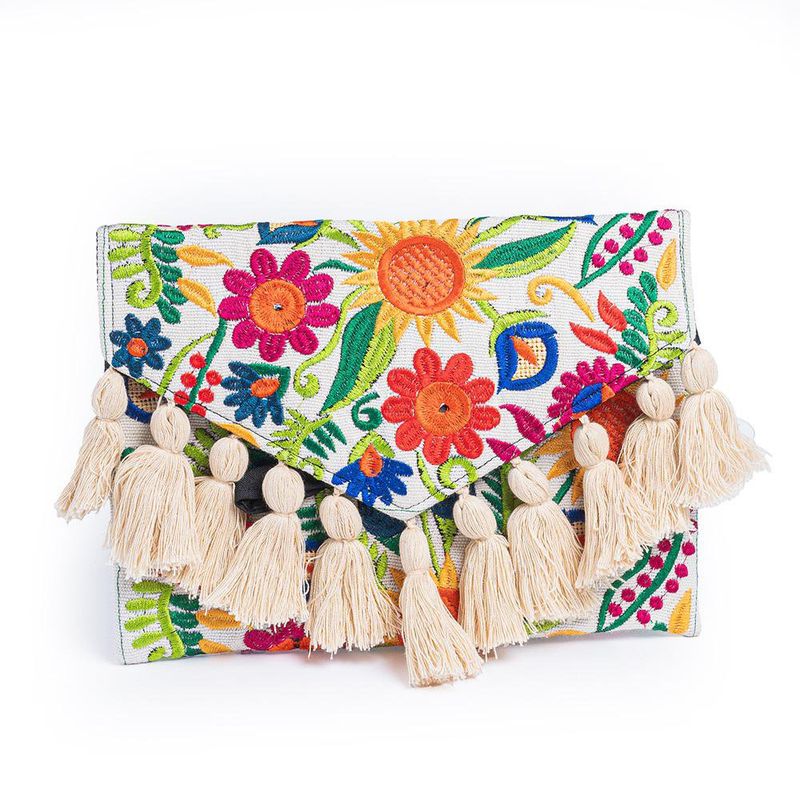 Bolsa Estilo Sobre De Tela Típica Multicolor