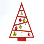 Árbol Decorativo de Madera Rojo con Bombas