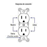 Tomacorriente Doble 2 Polos 3 Hilos Standard Blanco - Volteck