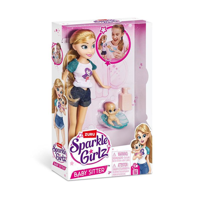 Muñeca Sparkle Girlz Niñera con Bebé y Accesorios