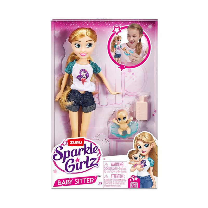 Muñeca Sparkle Girlz Niñera con Bebé y Accesorios