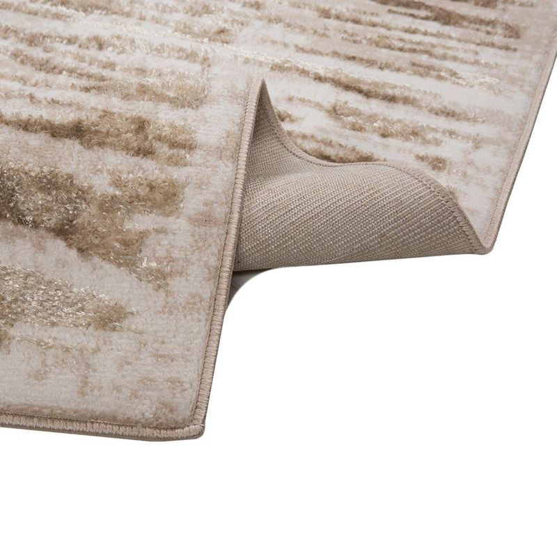 Alfombra Decorativa Abstracta Beige y Gris 133 x 190 Cm