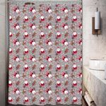 Cortina de Baño Blanca con Santa y Renos