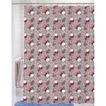 Cortina de Baño Blanca con Santa y Renos