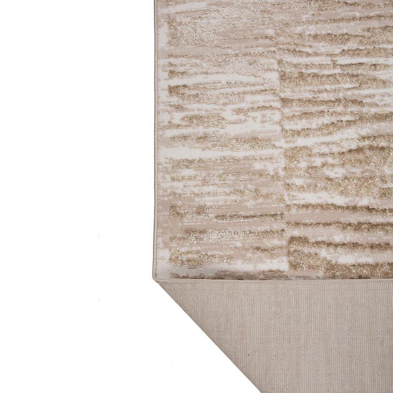 Alfombra Decorativa Abstracta Beige y Gris 133 x 190 Cm