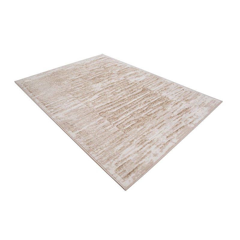 Alfombra Decorativa Abstracta Beige y Gris 133 x 190 Cm