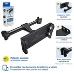 Soporte para Teléfono/Tablet para Carro Negro 6.7x12.5 Cm
