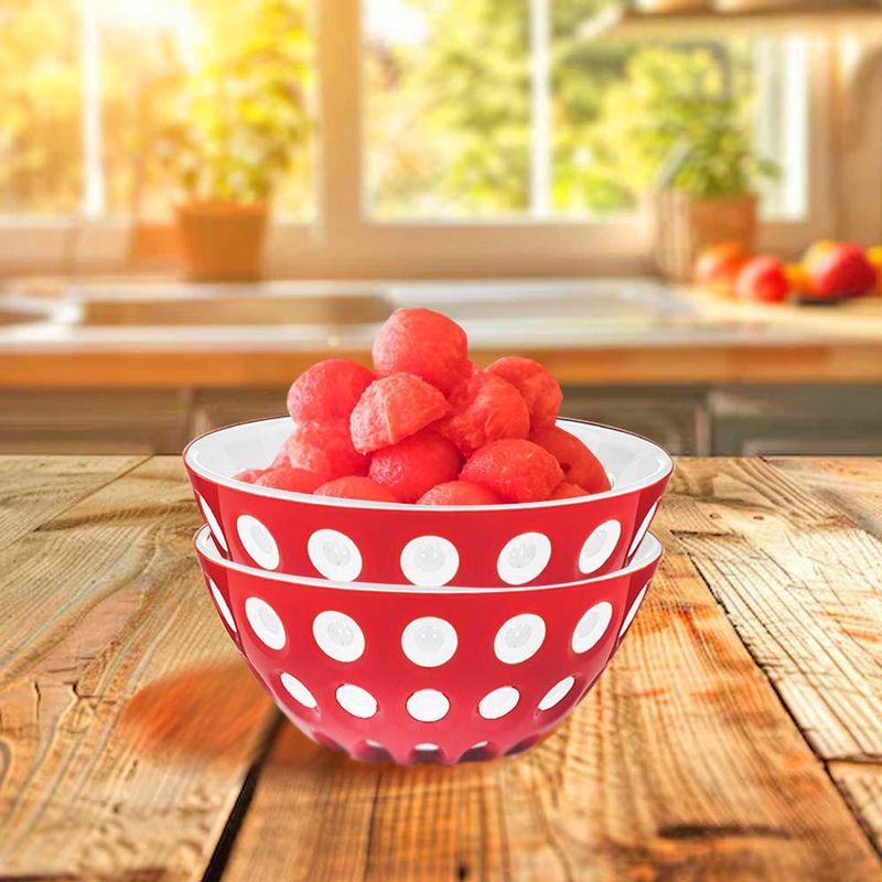 Set De 2 Bowls Le Murrine Blanco Y Rojo De 4.7 Plg - Guzzini