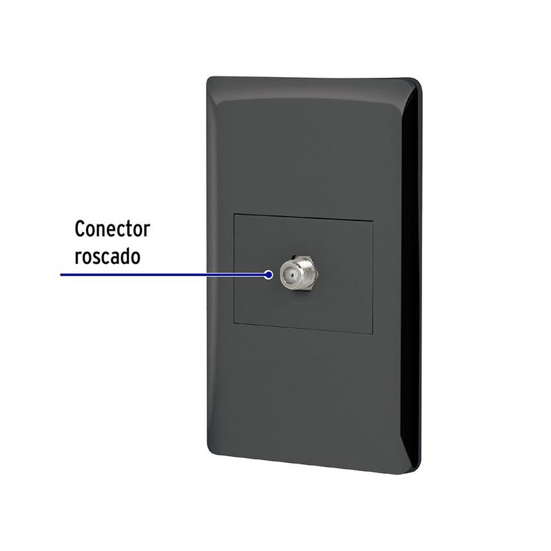 Tomacorriente Coaxial 1.5 Modulos Lisboa Negro - Volteck