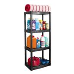 Estantería Plástica Negra 4 Niveles