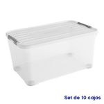 Set de 10 Cajas Handy Transparentes Varios Tamaños