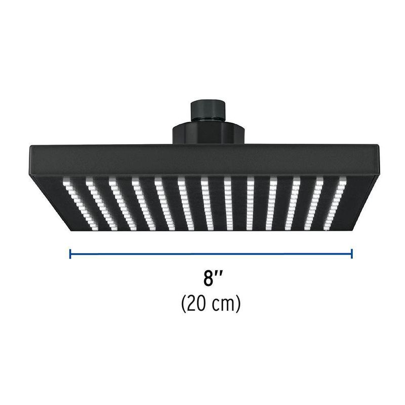 Regadera Cuadrada sin Brazo ABS Negra Mate 8 Plg - Foset