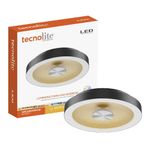 Plafón LED Luz Blanca Ajustable Marfik II Negro y Dorado 18 W