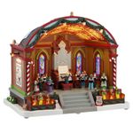 Figura Navidad en el Pabellón del Parque con Luz y Movimiento