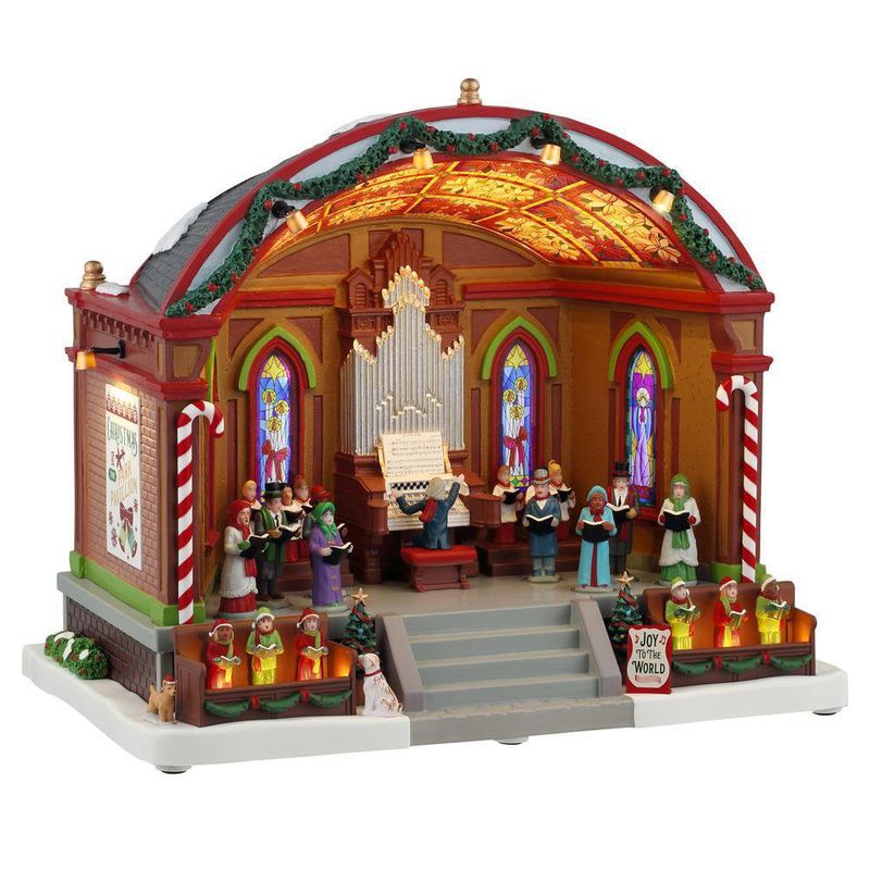 Figura Navidad en el Pabellón del Parque con Luz y Movimiento