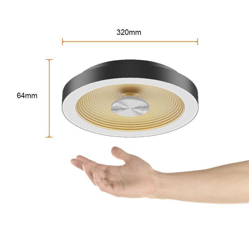 Plafón LED Luz Blanca Ajustable Marfik II Negro y Dorado 18 W