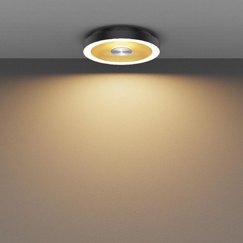 Plafón LED Luz Blanca Ajustable Marfik II Negro y Dorado 18 W
