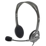 Audífonos con Micrófono H111 Estéreo Alámbricos con Conector 3.5 mm en Color Gris