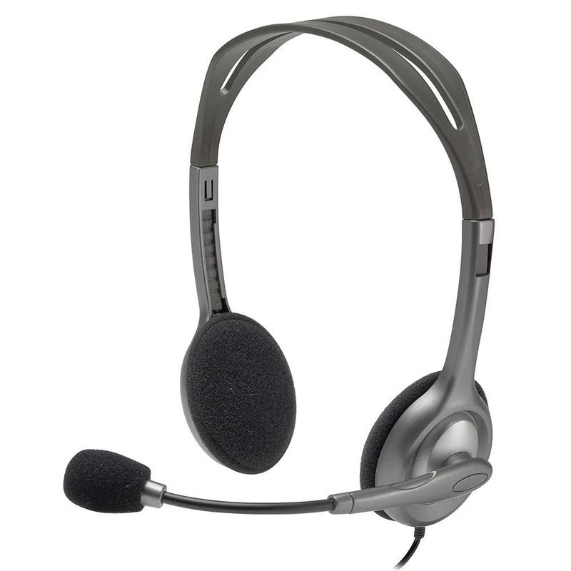 Audífonos con Micrófono H111 Estéreo Alámbricos con Conector 3.5 mm en Color Gris
