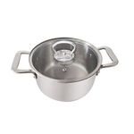 Olla de Acero Inoxidable con Tapa de Vidrio 20 Cm