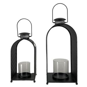 Set de 2 Portavelas Decorativos Negros