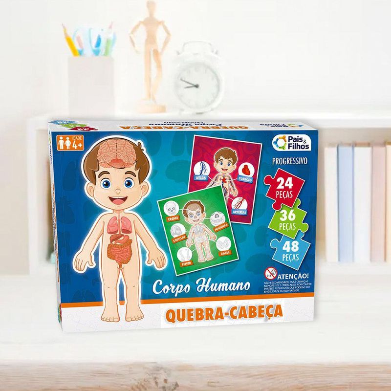 Rompecabezas Progresivo Cuerpo Humano 24/36/48 Pzas