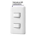 Placa Armada con 2 Interruptores Sencillos Basic Blanco - Volteck