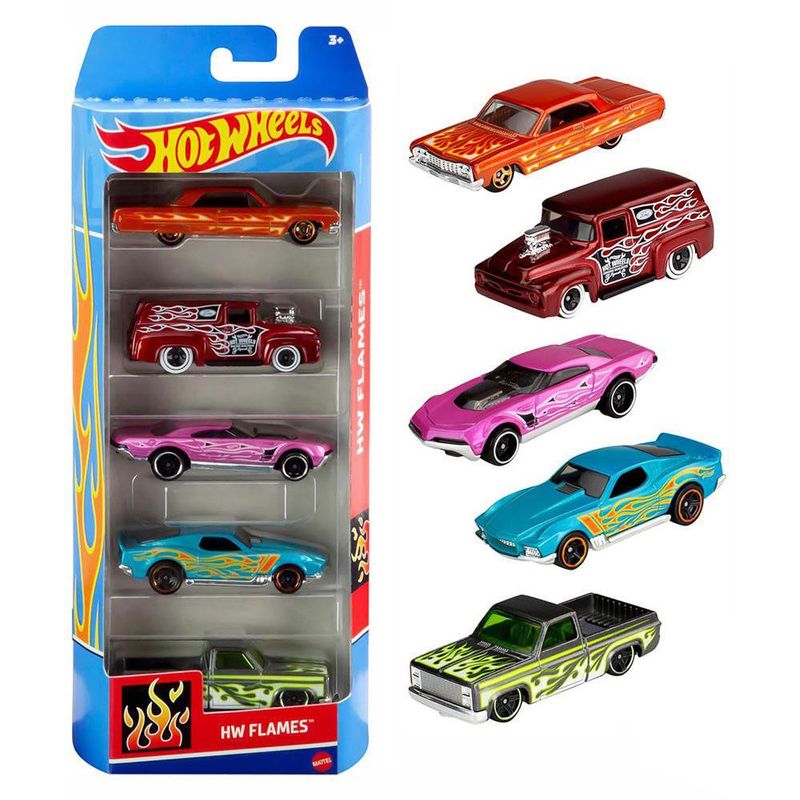 Hot Wheels Pack de 5 Autos Metálicos con Diseño Especial Surtido