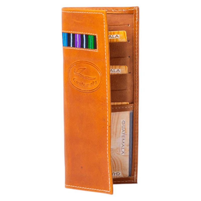 Porta Tarjetas de Cuero con Detalle Típico