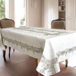 Mantel Rectangular Acabado Brocado Beige