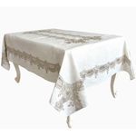 Mantel Rectangular Acabado Brocado Beige
