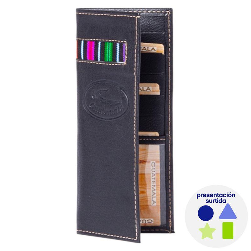 Porta Tarjetas de Cuero con Detalle Típico