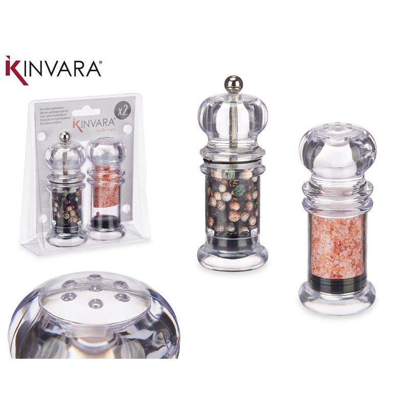 Set de Salero y Pimentero de Plástico Transparente