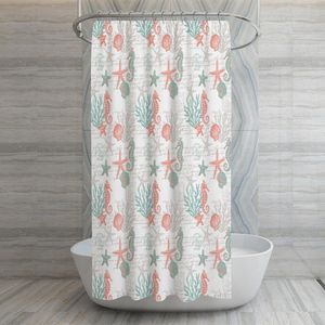 Set de Cortina con 12 Ganchos Diseño Mar